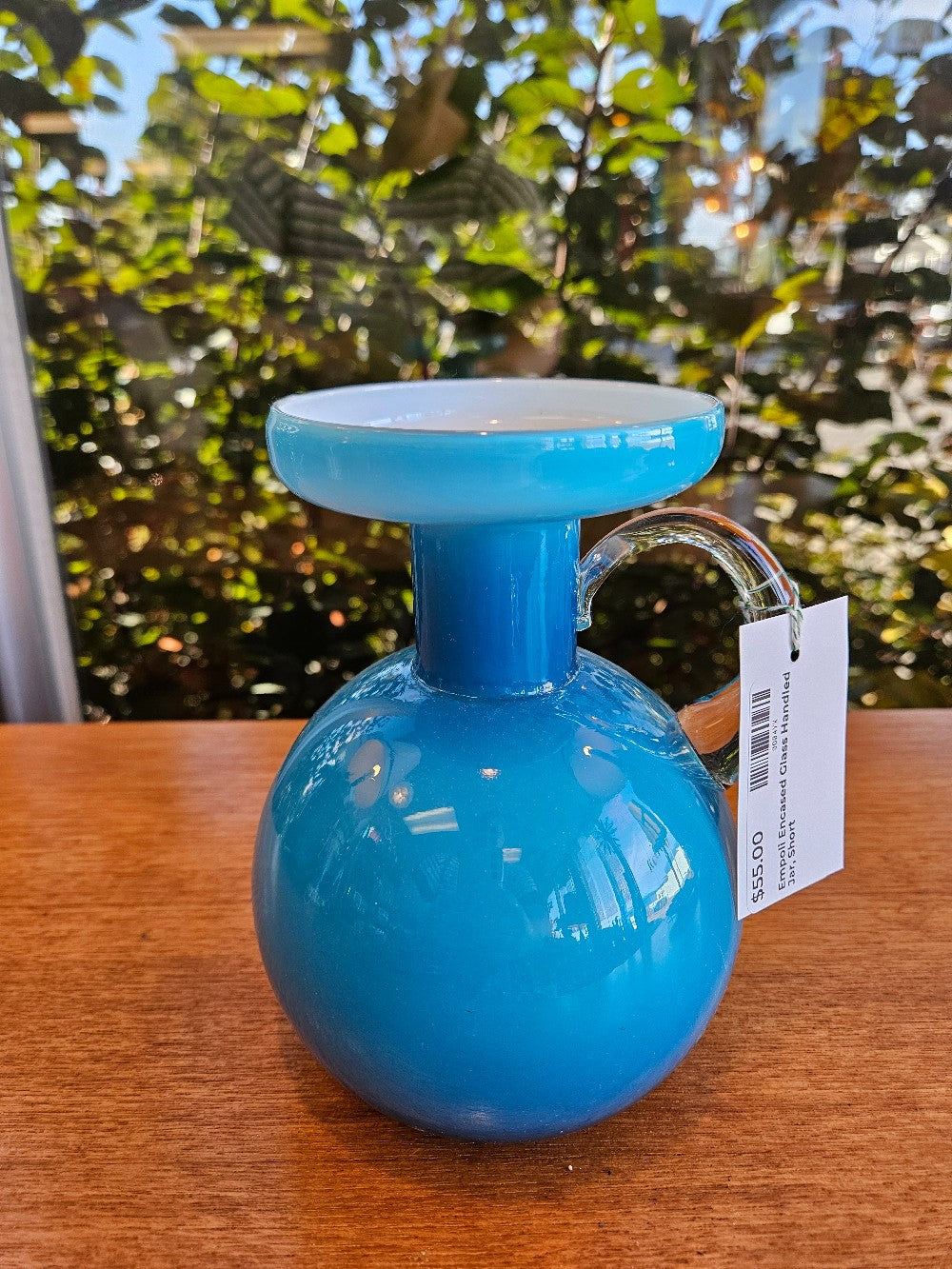 Empoli Encased Glass Handled Jar, Short|10174