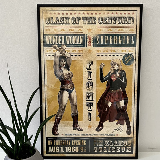 Wonder Woman vs. Supergirl, vintage-style fight bill|10337