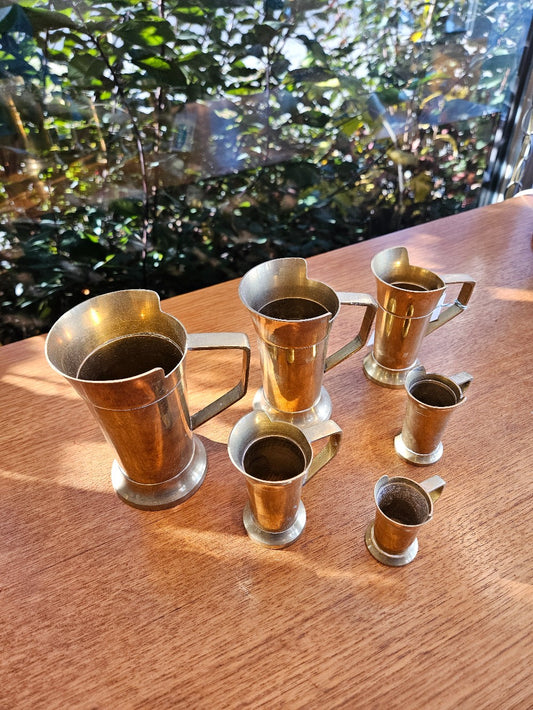 Complete Set of BRASS Measuring Cups|10302