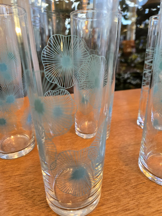 IKEA Turquoise Atomic Highball Glasses|10565