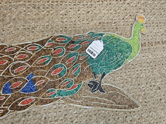 Crushed Lucite Peacock Wall Hanging|9912