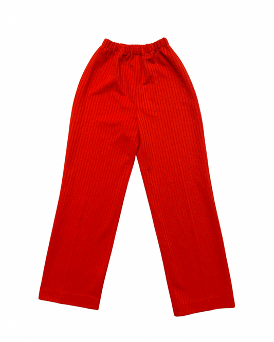 70s Red Pinstripe 2pc Casual Set|10749