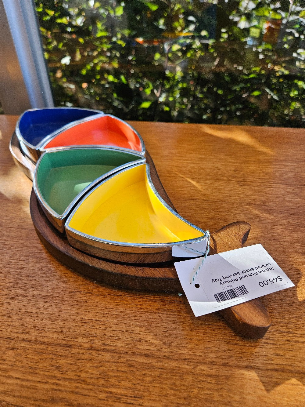 Atomic Fish and Primary colored Snack Serving Tray|10207