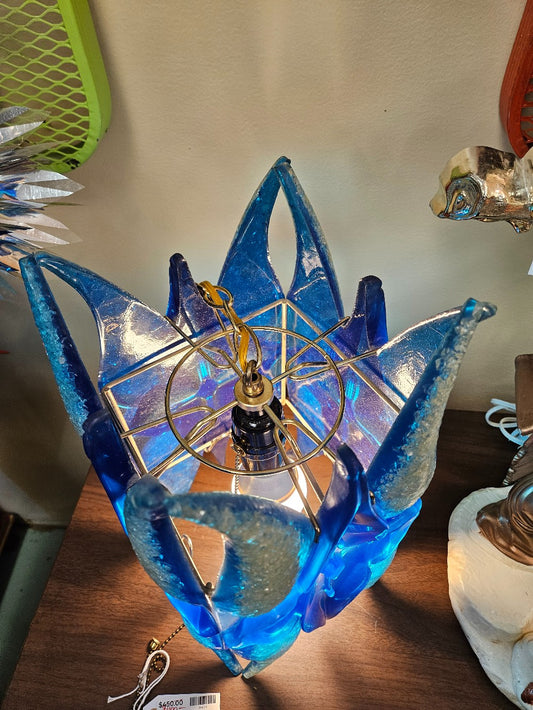 Hanging Blue Lucite Lamp|12498