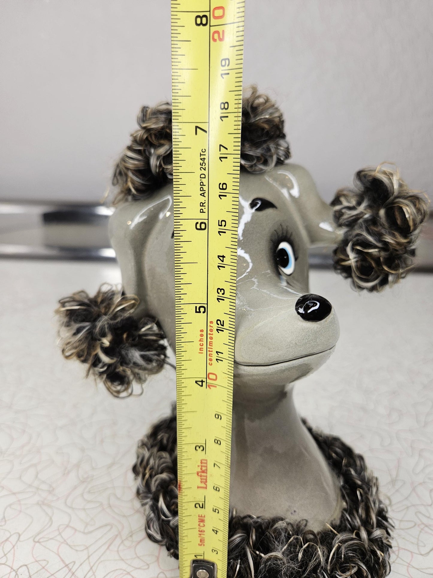 RARE Poodle Anthropomorphic Grey Poodle Ceramic Bank, Decor, Vintage, Kitschy,