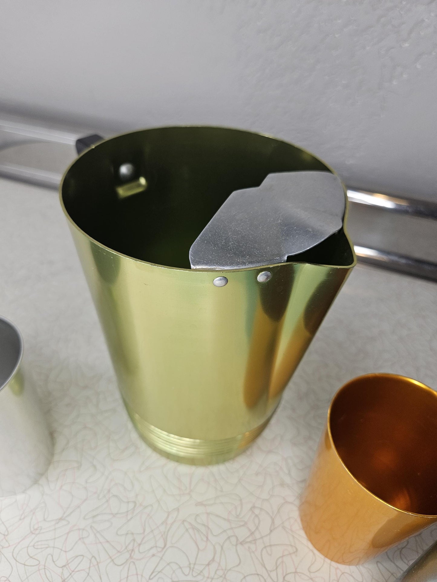 Vintage 1950's Regal Ware Aluminum Pitcher and Glasses