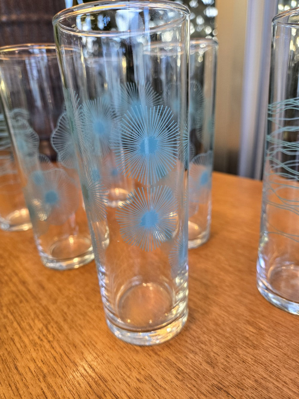 IKEA Turquoise Atomic Highball Glasses|10568
