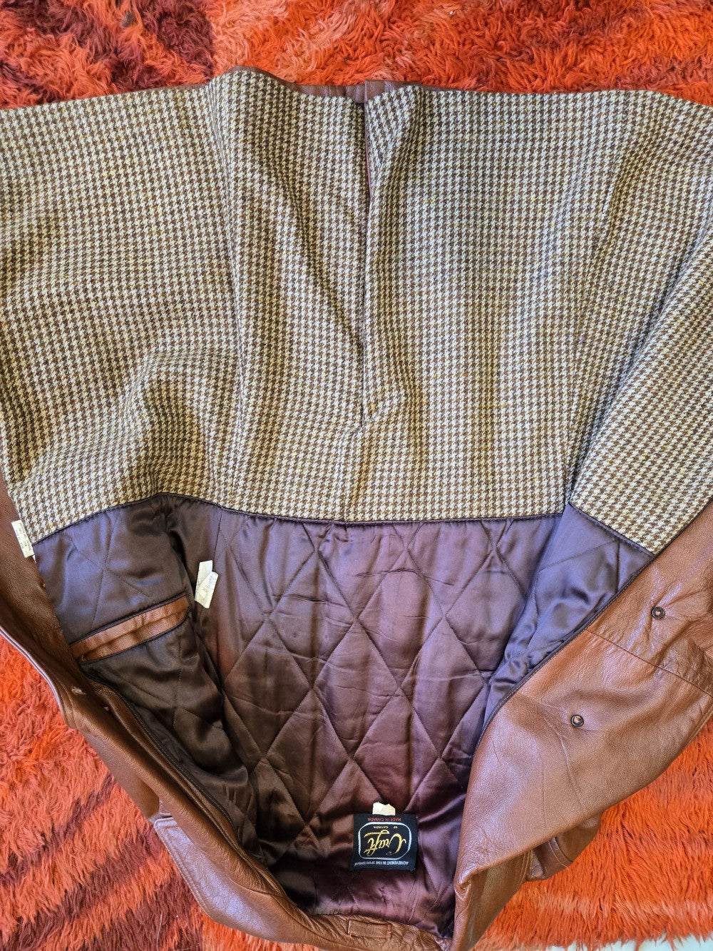 Craft Brown Leather Jacket with wool lining|10524