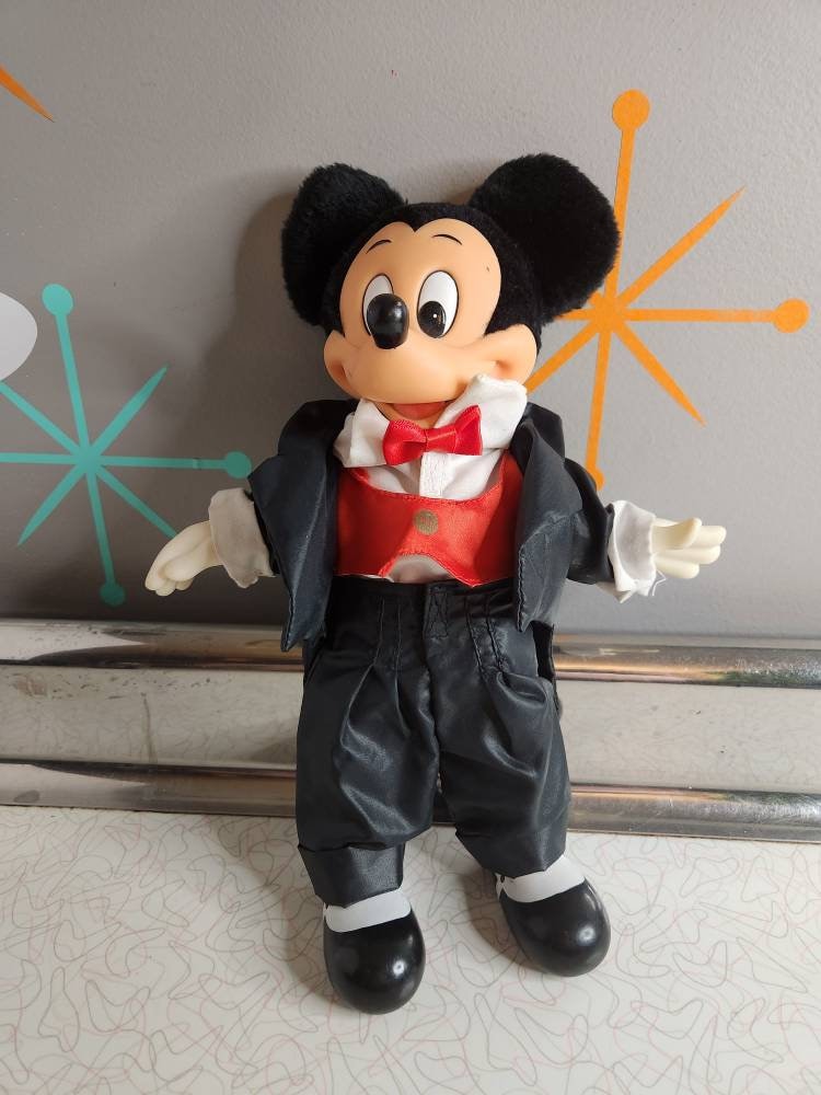 Vintage Disney Mickey Mouse Applause Doll Toy 11" , Tuxedo, Vintage Toy, Collectible, Disney