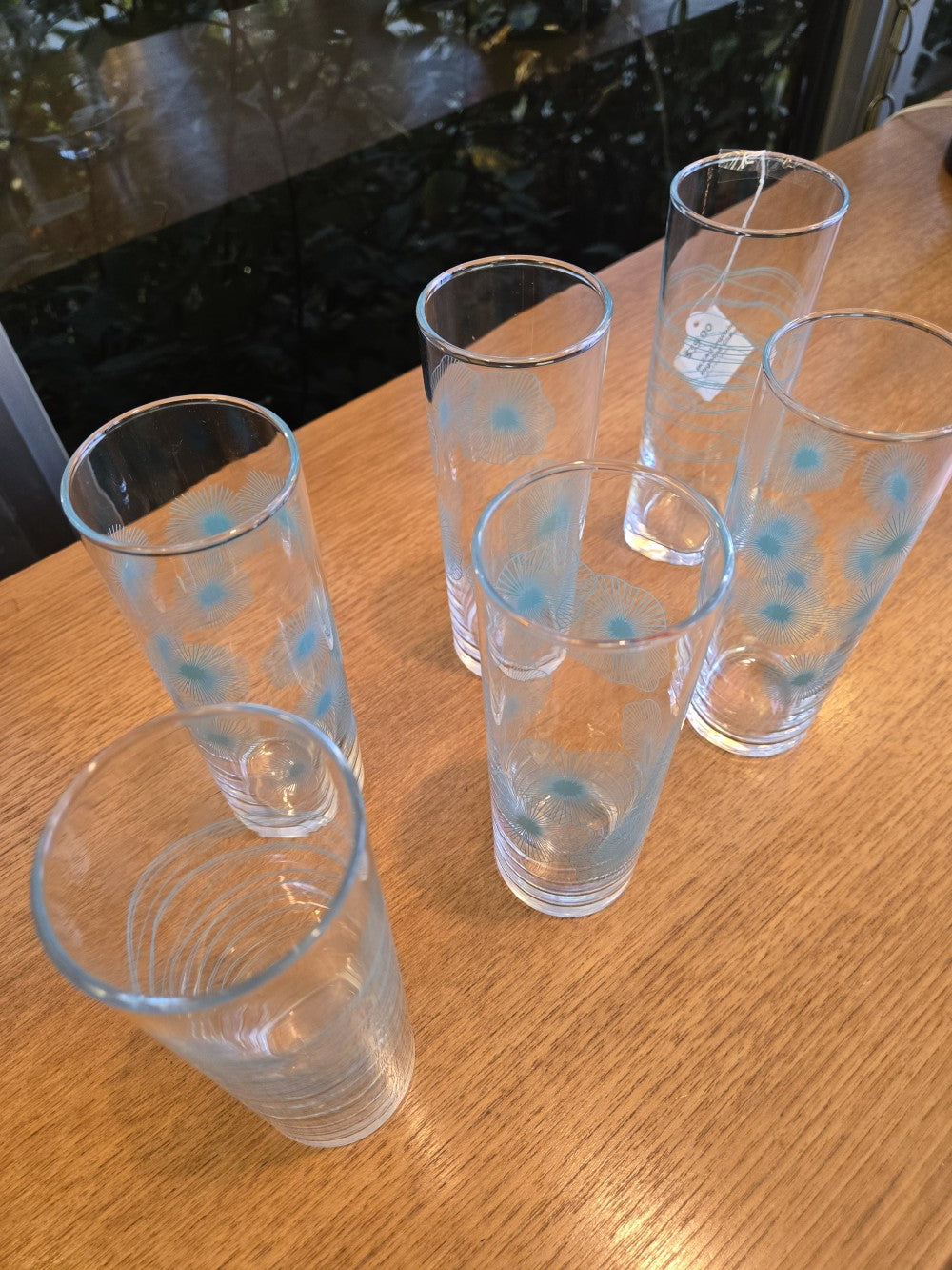 IKEA Turquoise Atomic Highball Glasses|10567
