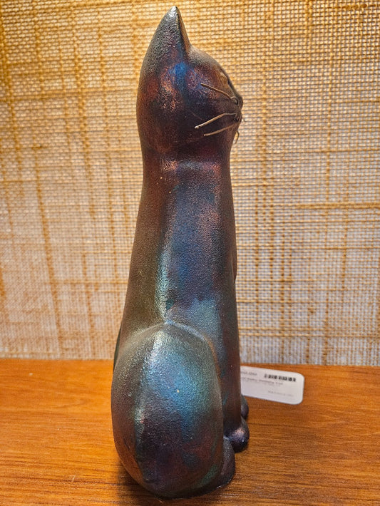 Signed Raku Pottery Cat|12474