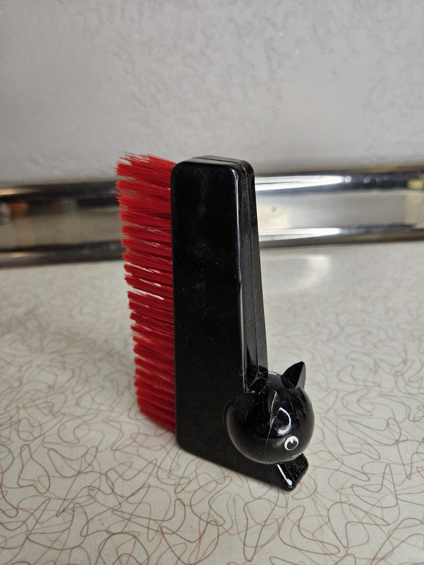 1960s MCM Black Figural Cat Clothing Lint Brush