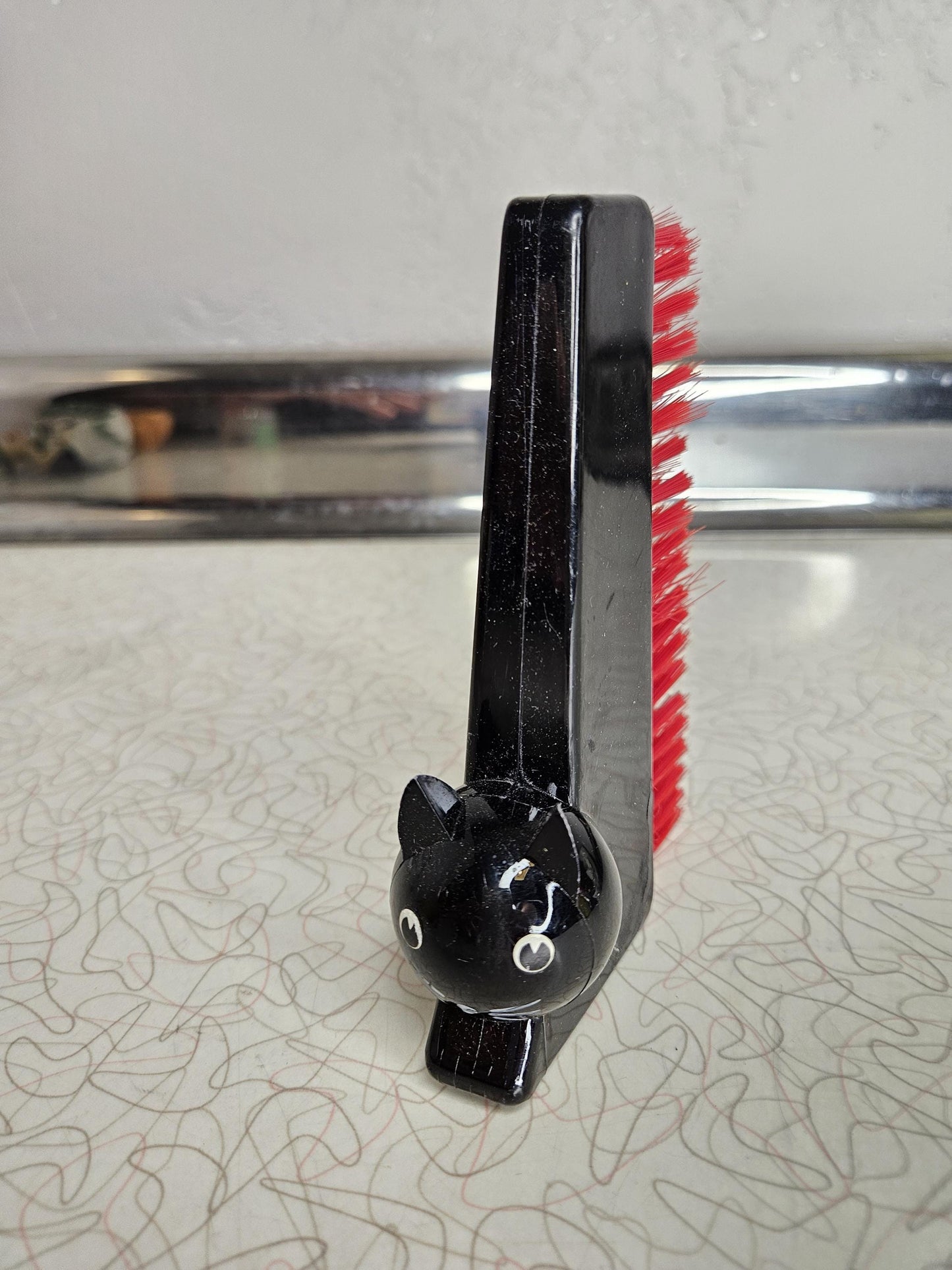 1960s MCM Black Figural Cat Clothing Lint Brush