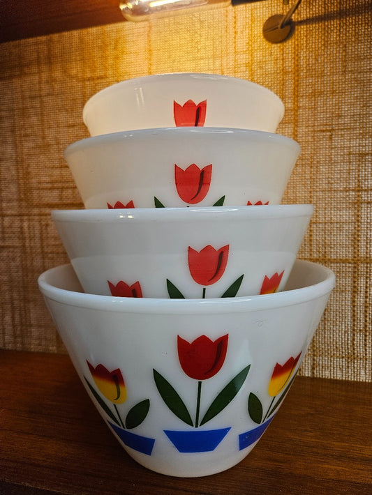 Fire King Tulip Bowls, Set of Four|12519