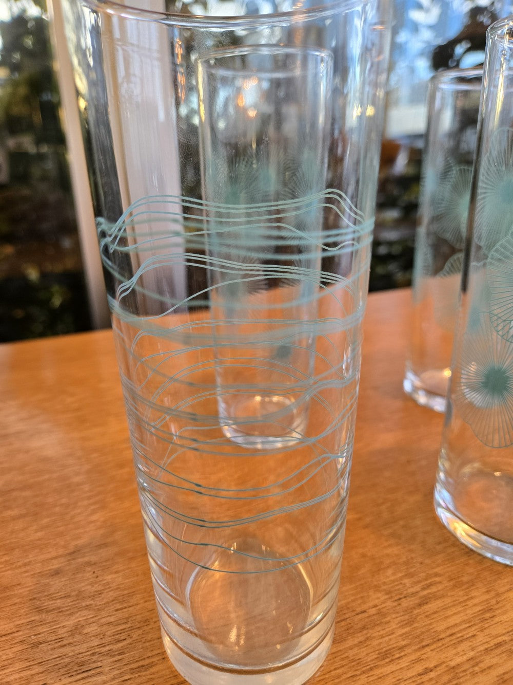 IKEA Turquoise Atomic Highball Glasses|10566