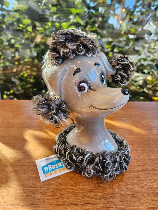 Ceramic Poodle Anthropomorphic Coin Bank|10273