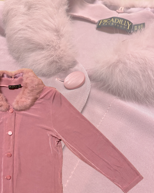 90s Dusty Pink Picadilly Blouse|10756