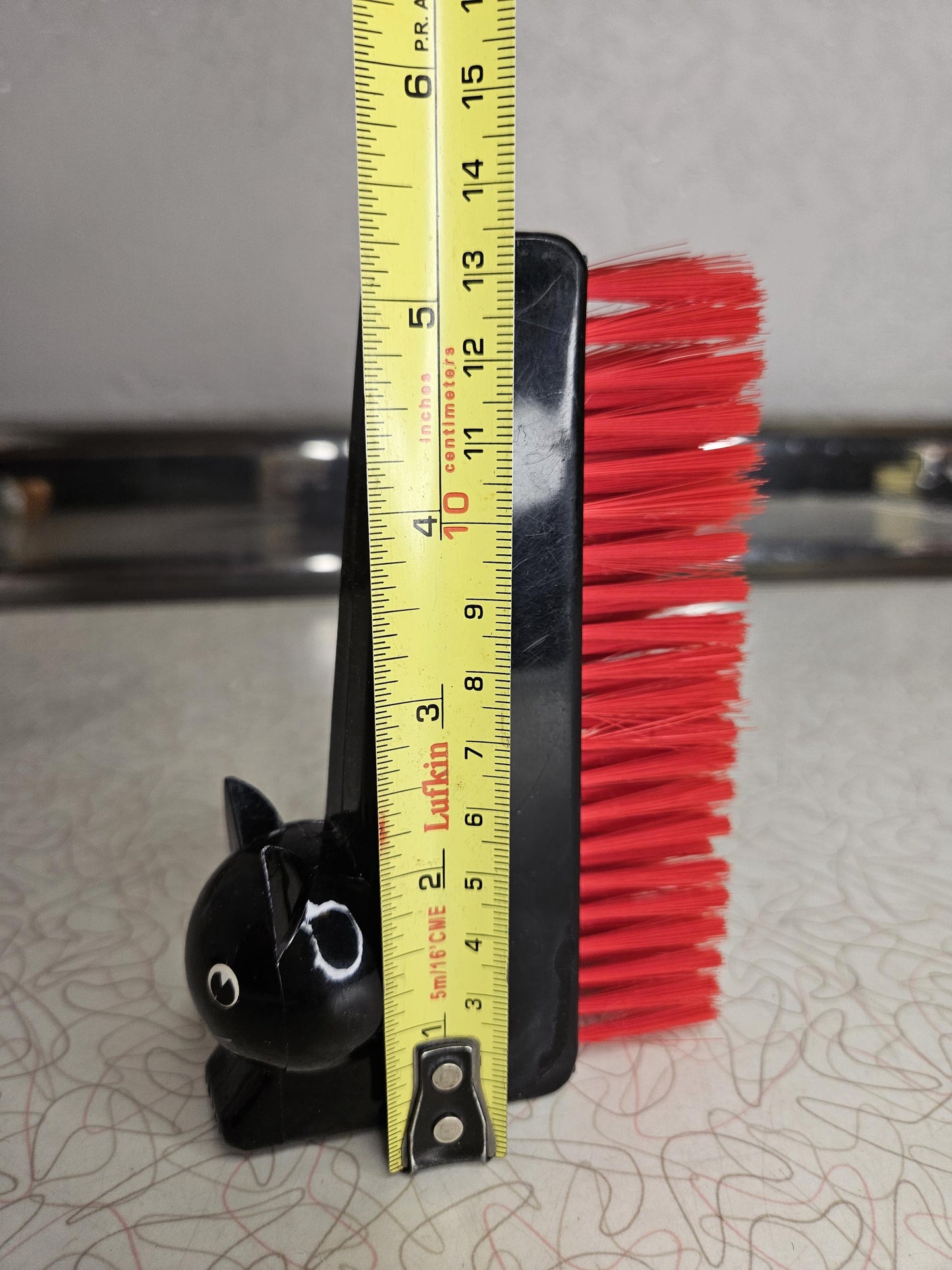 1960s MCM Black Figural Cat Clothing Lint Brush