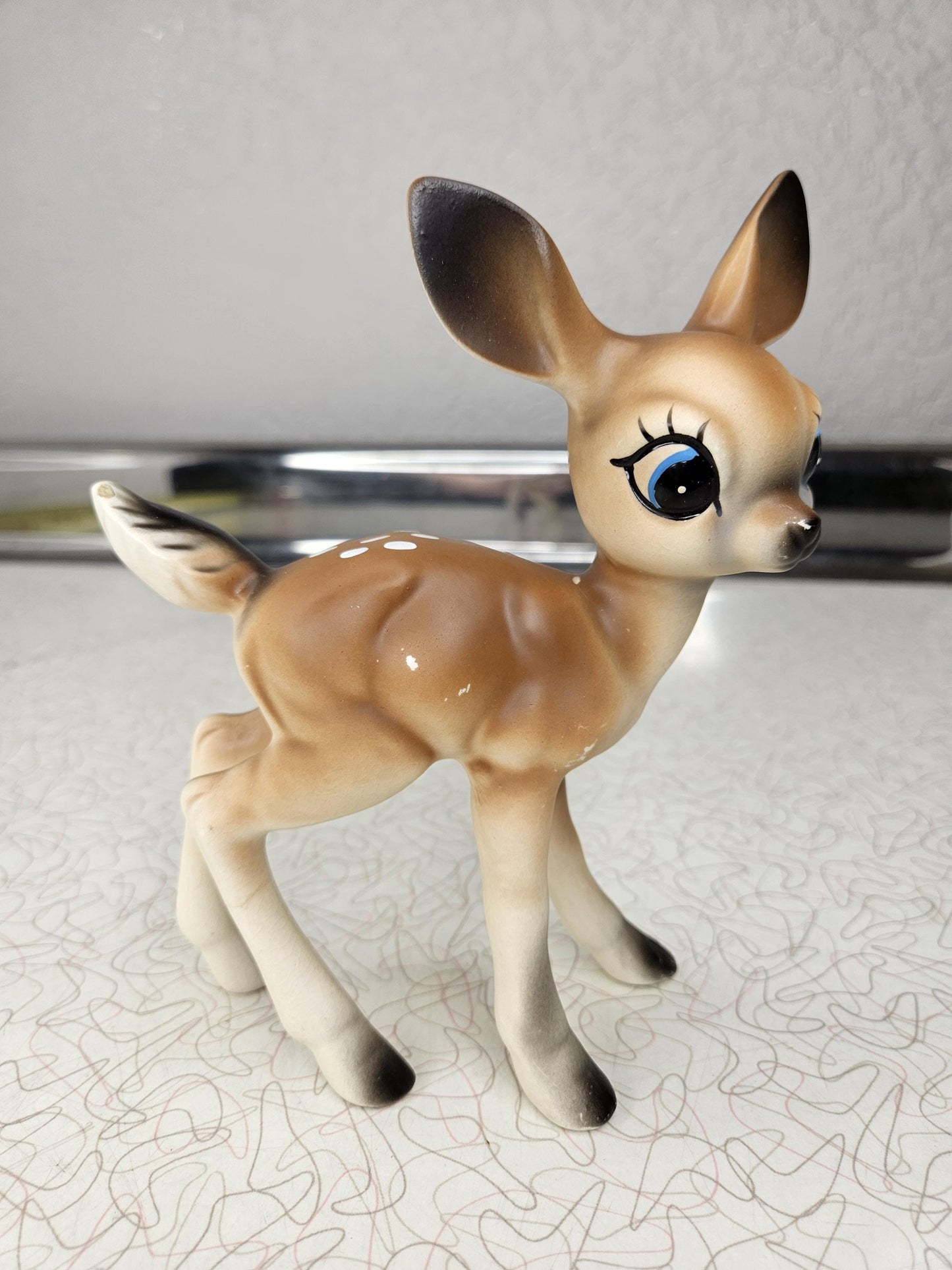 Anthropomorphic Ceramic Deer, Vintage, Kitschy, 1960s *repaired*