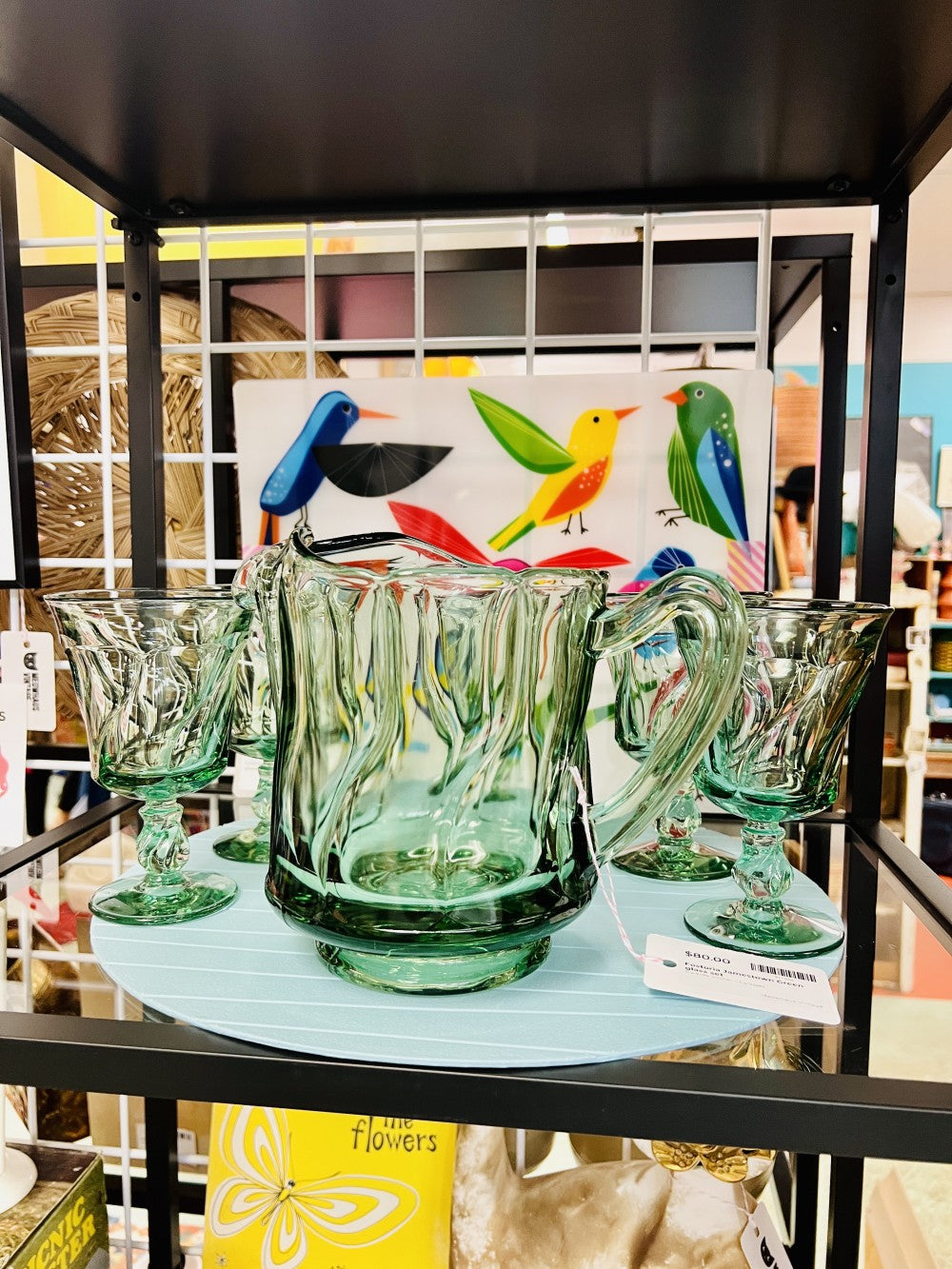 Fostoria Jamestown Green glass set|10009
