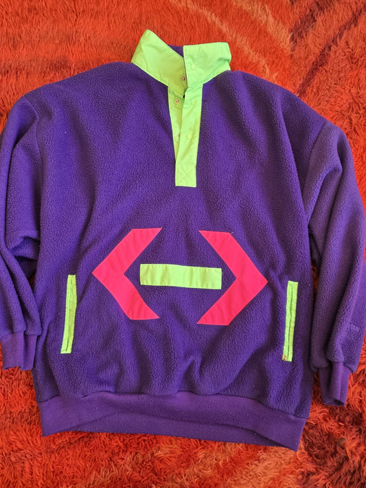 Purple (Neon Pink & Green) Fleece Pullover|10533