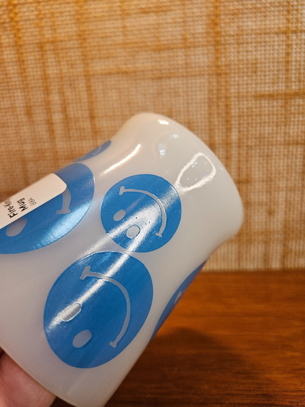 Fire-King Blue Smiley Face Mug|12778