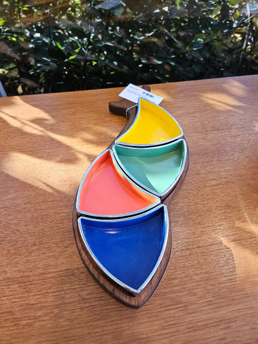 Atomic Fish and Primary colored Snack Serving Tray|10206