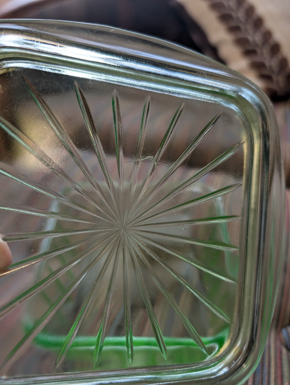 Vaseline Glass Refrigerator Dish With Lid|11583