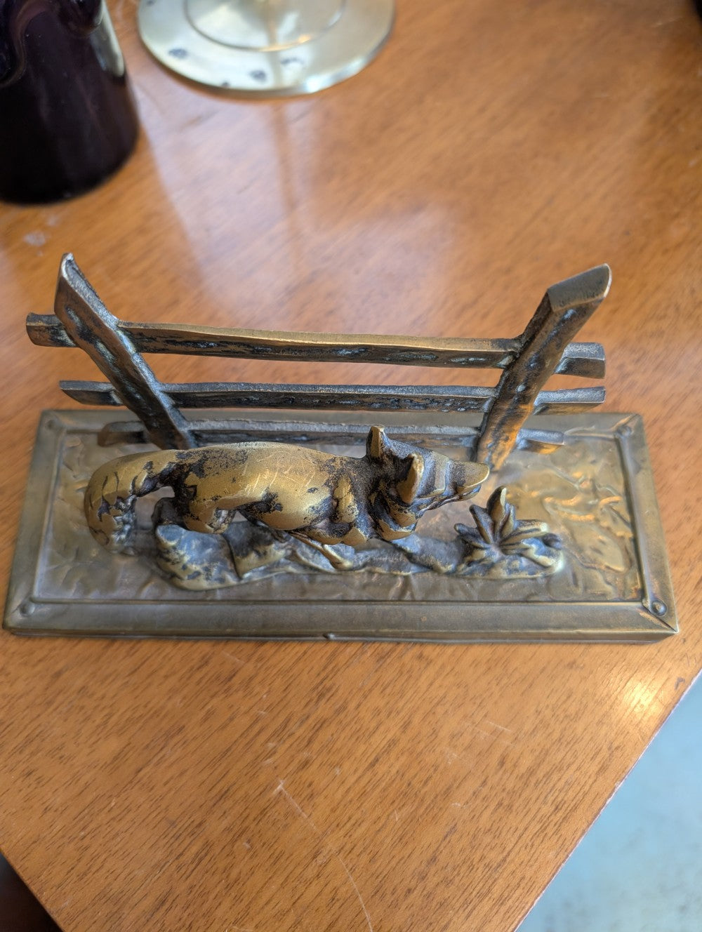 Brass Fox Letter Holder|11596