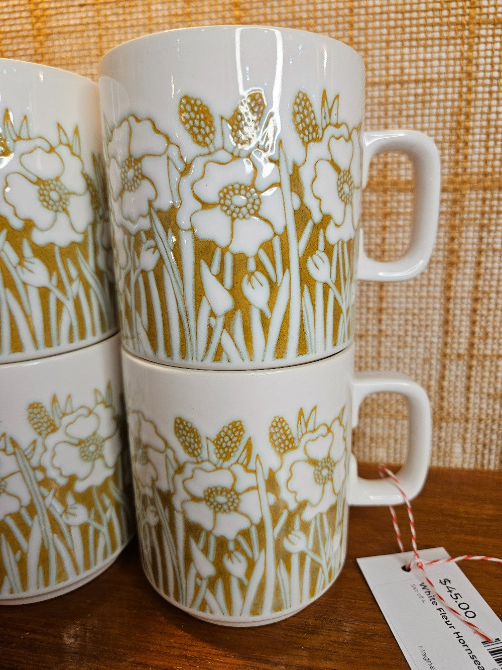 White Fleur Hornsea Mugs|12584