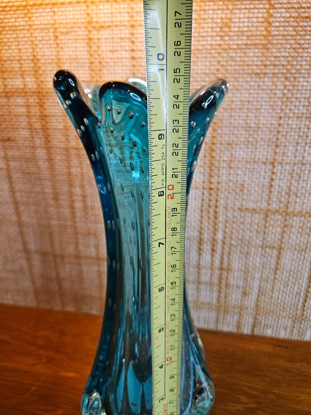 Blue Bullicante 6-Finger Glass Vase (10")|12747