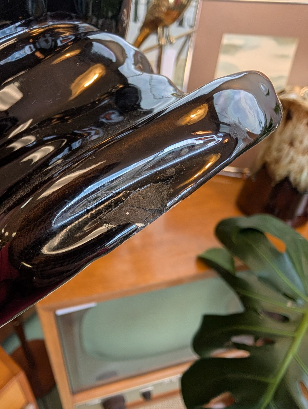 Large Black Pottery Hand|11614