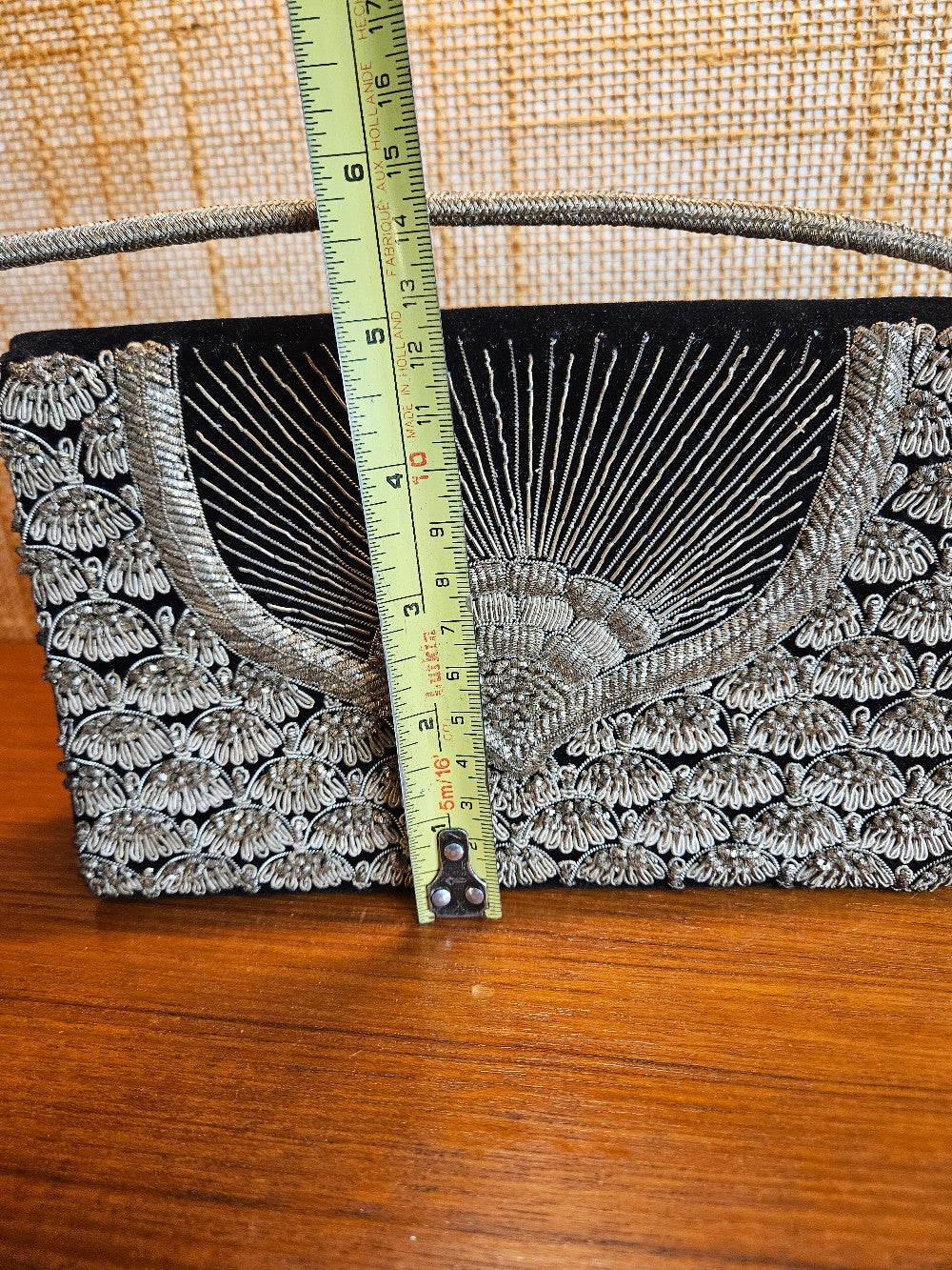 Vintage 1950s Zari Embroidery Handmade Velvet Evening Ba|12770