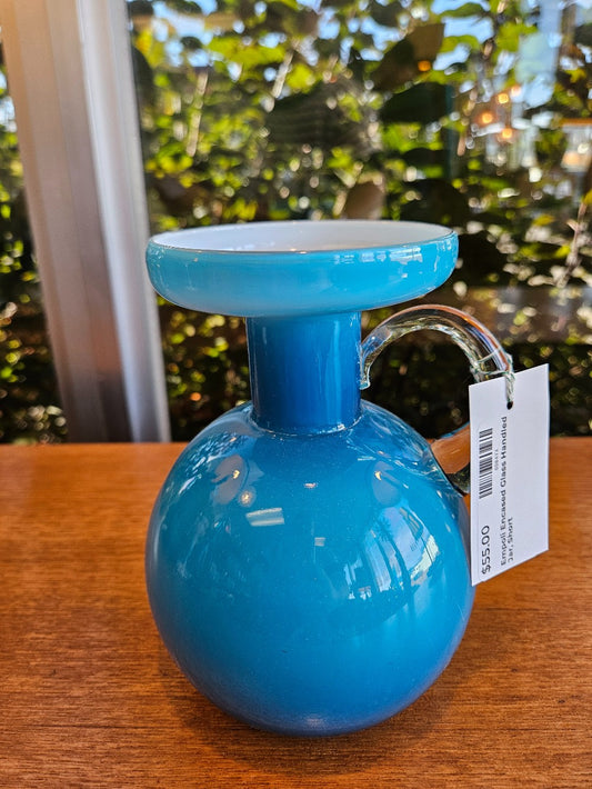 Empoli Encased Glass Handled Jar, Short|10171