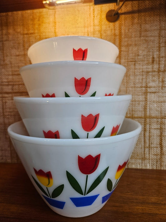Fire King Tulip Bowls, Set of Four|12518