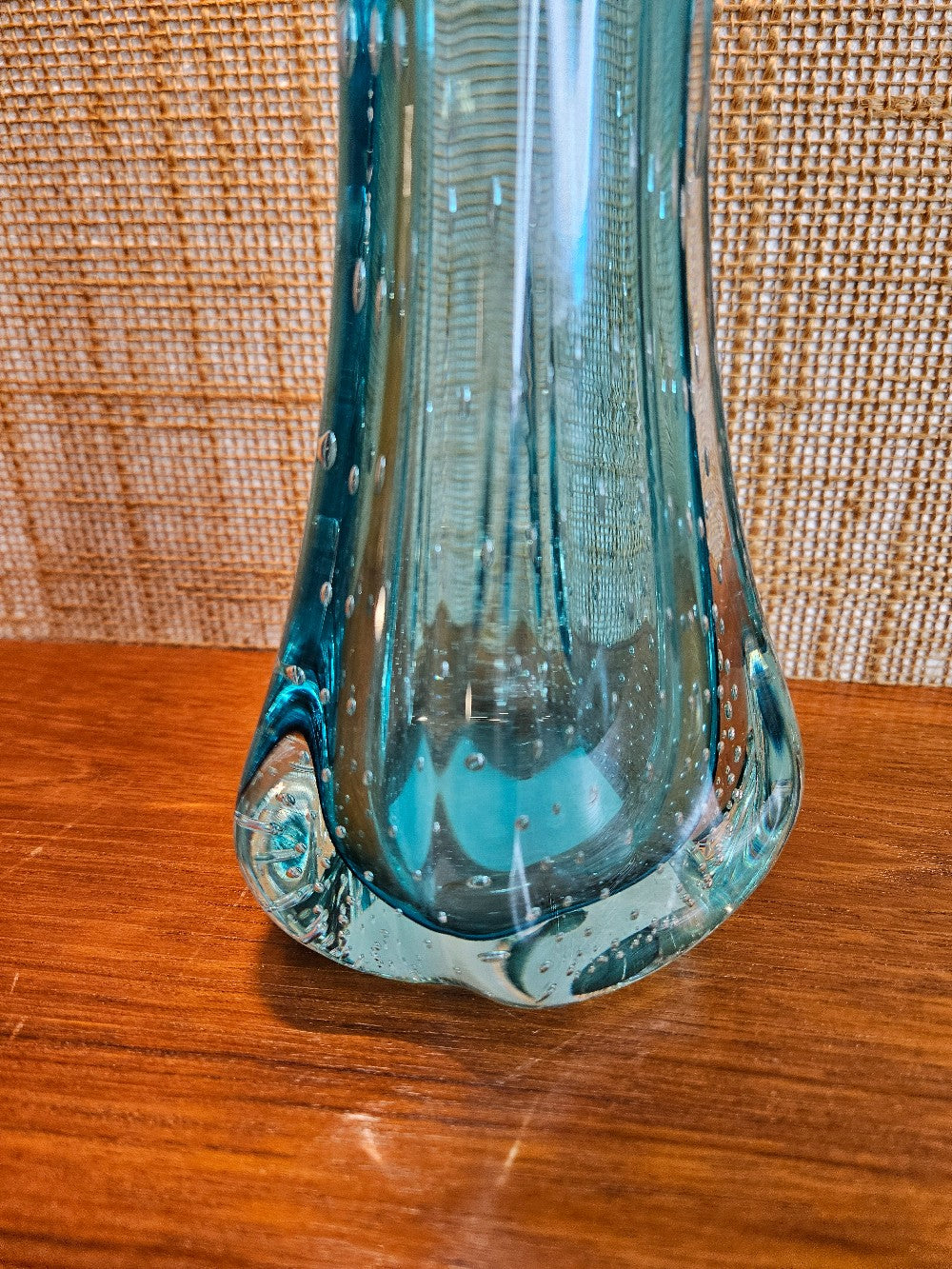 Blue Bullicante 6-Finger Glass Vase (10")|12746