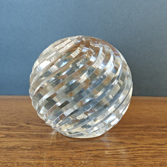 Faceted crystal ball paperweight|10819