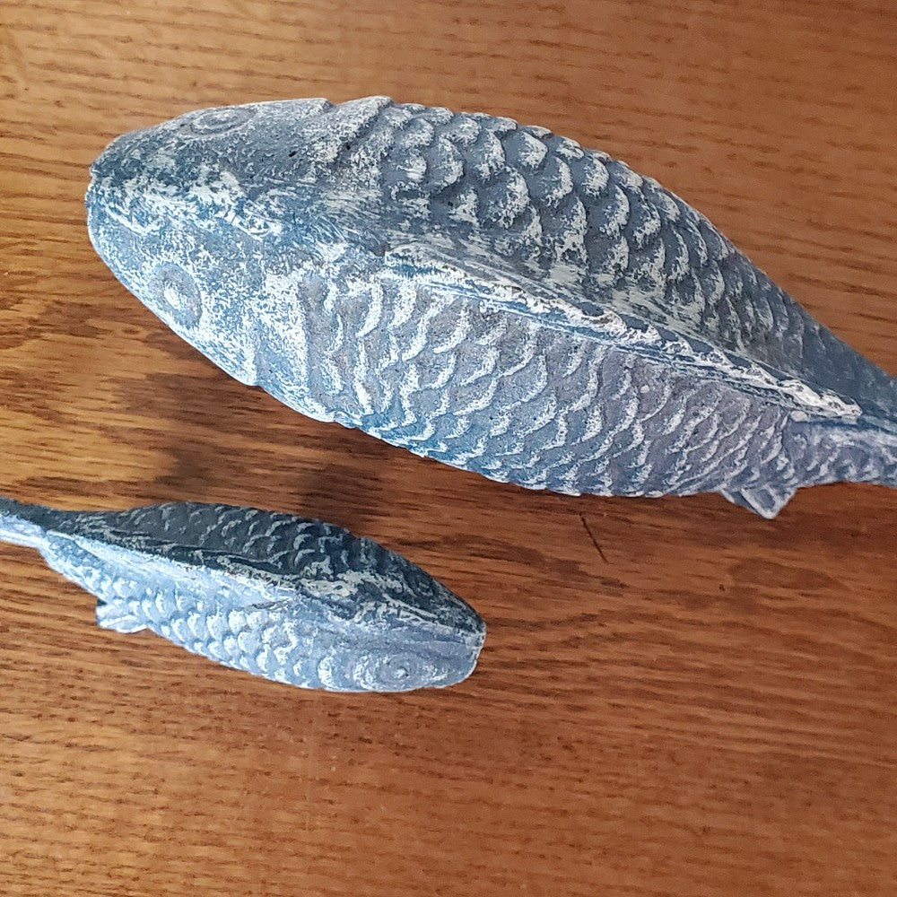 Pair of cast iron koi fish|13739