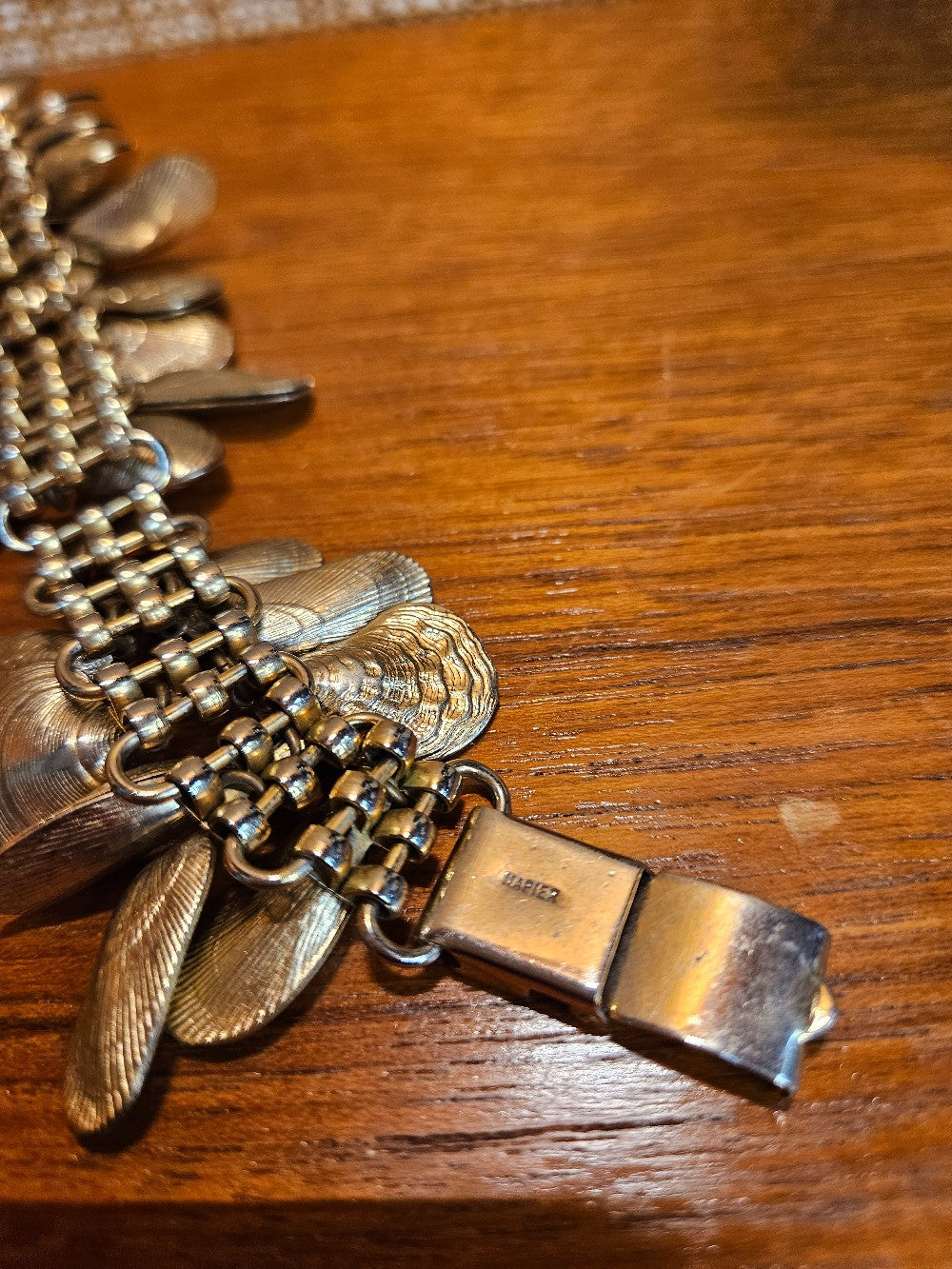 Napier Metal Gold Tone Sea Shell Charm Bracelet|12842