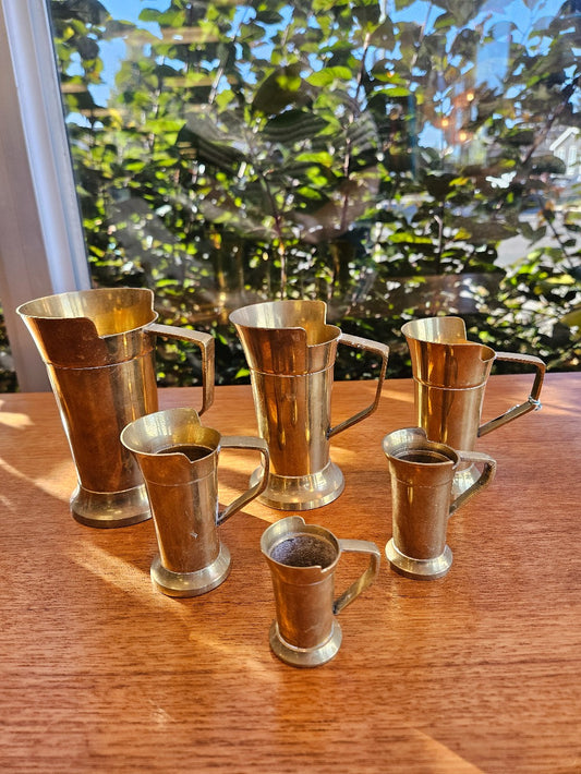 Complete Set of BRASS Measuring Cups|10301
