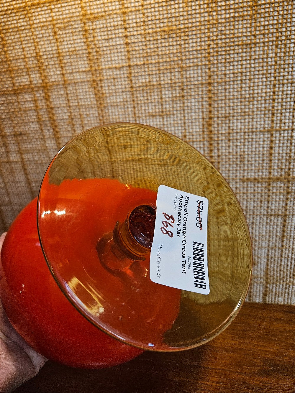 Empoli Orange Circus Tent Apothecary Jar|12684