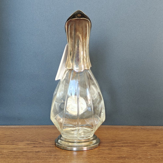 Italian silver plated and glass duck pitcher|10980