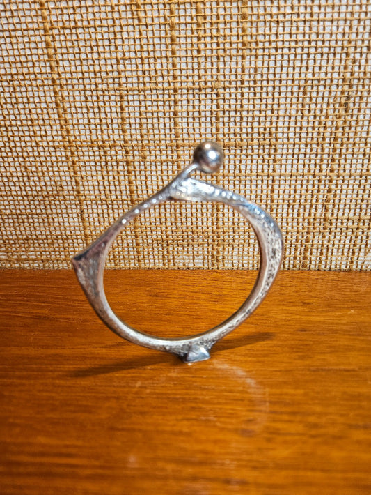 Brutalist Metal Art Bracelet, Signed|12864