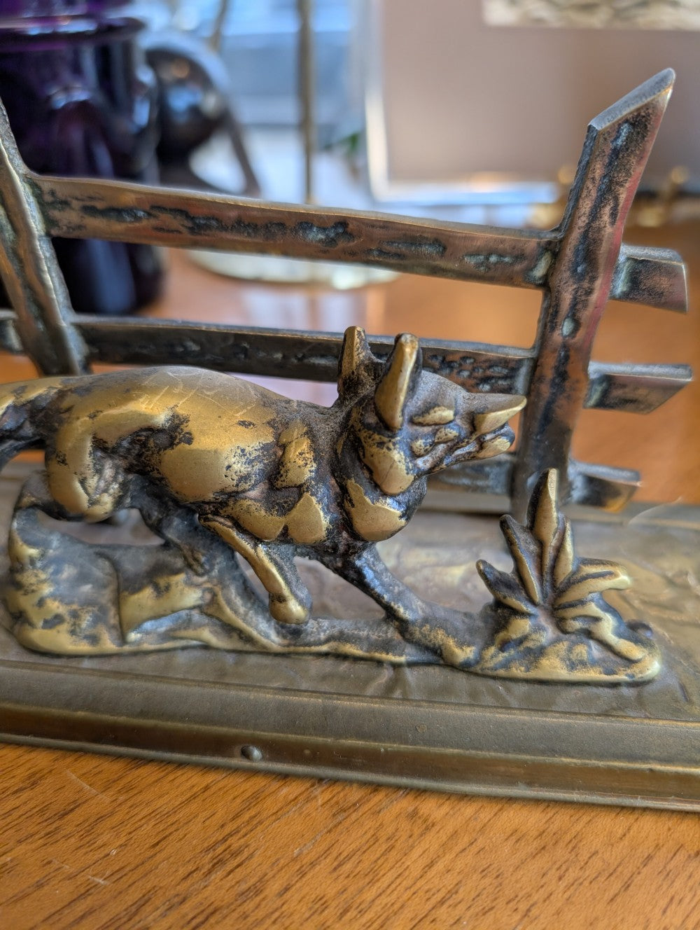 Brass Fox Letter Holder|11595