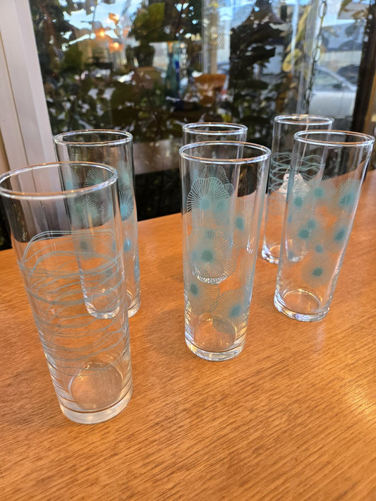 IKEA Turquoise Atomic Highball Glasses|10564