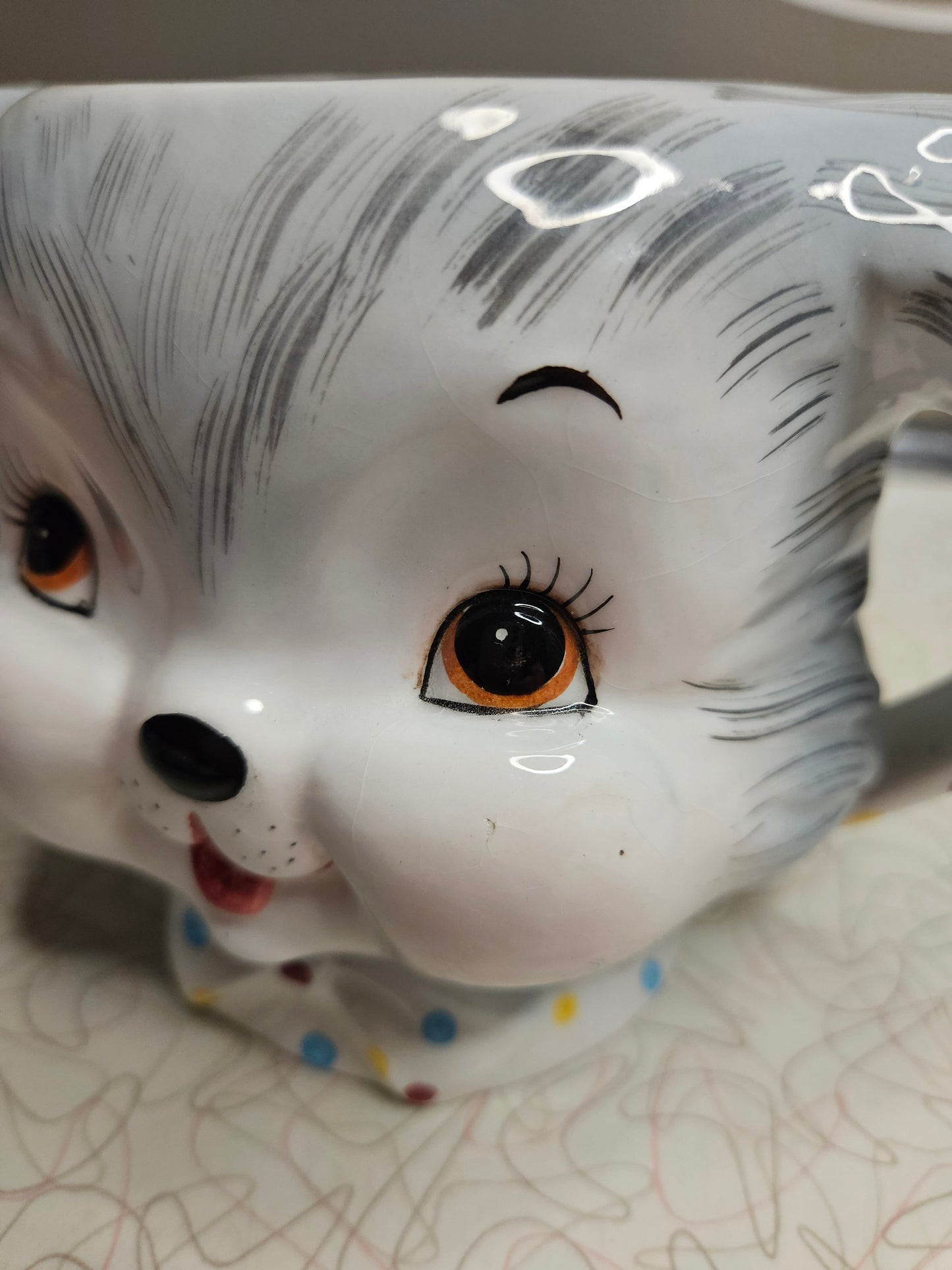 Vintage Puppy Pal Tea Pot, Lefton / ESD , Collectible, Kitschy, Anthropomorphic, PY, Napco, Japan, 1960s