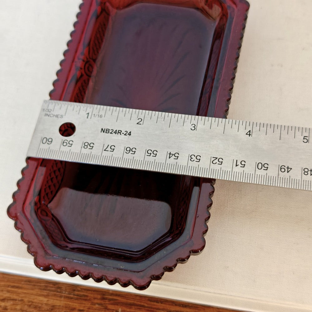 Avon Cape Code red glass butter dish|10958