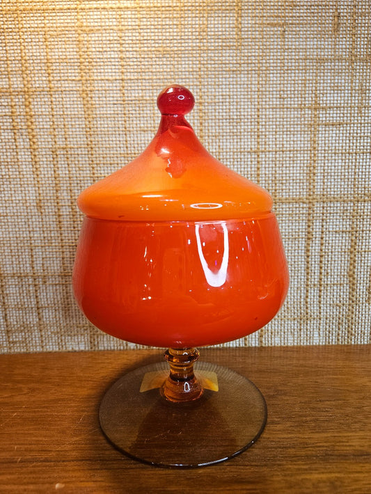 Empoli Orange Circus Tent Apothecary Jar|12679