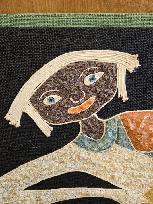 Man Playing Lute Pebble Art Wall Hanging|10555