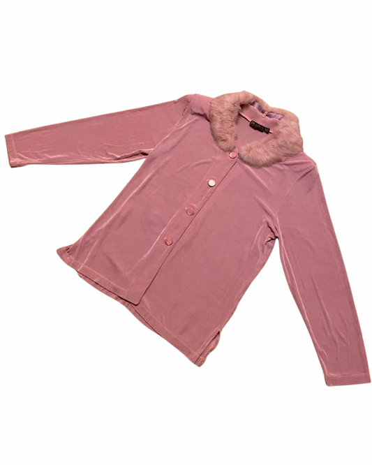 90s Dusty Pink Picadilly Blouse|10757
